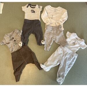 Boys Preemie Bodysuits With Pants Lot 4 Of Each Carters Brand 8 Piece